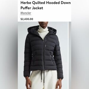 Moncler Women Herbe Short Down Jacket NWT Sz 0 Matte Black